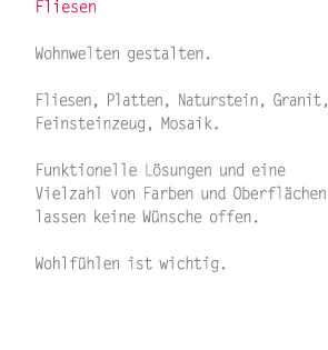 Fliesen: Wohnwelten gestalten